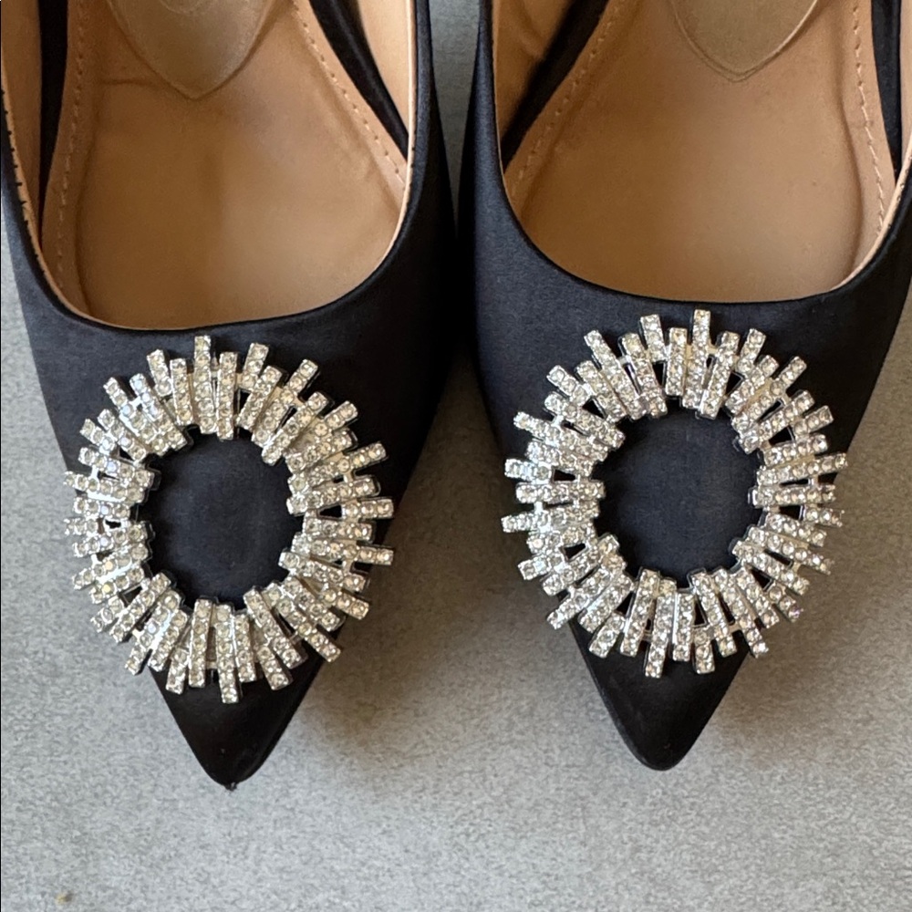 Express Black Heels with Silver Embellishments - Picture 4 of 4